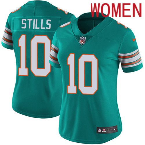 Women Miami Dolphins #10 Kenny Stills Nike Green Vapor Limited Alternate NFL Jersey->women nfl jersey->Women Jersey